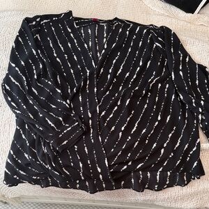 Vince Camuto Black and White Striped Blouse